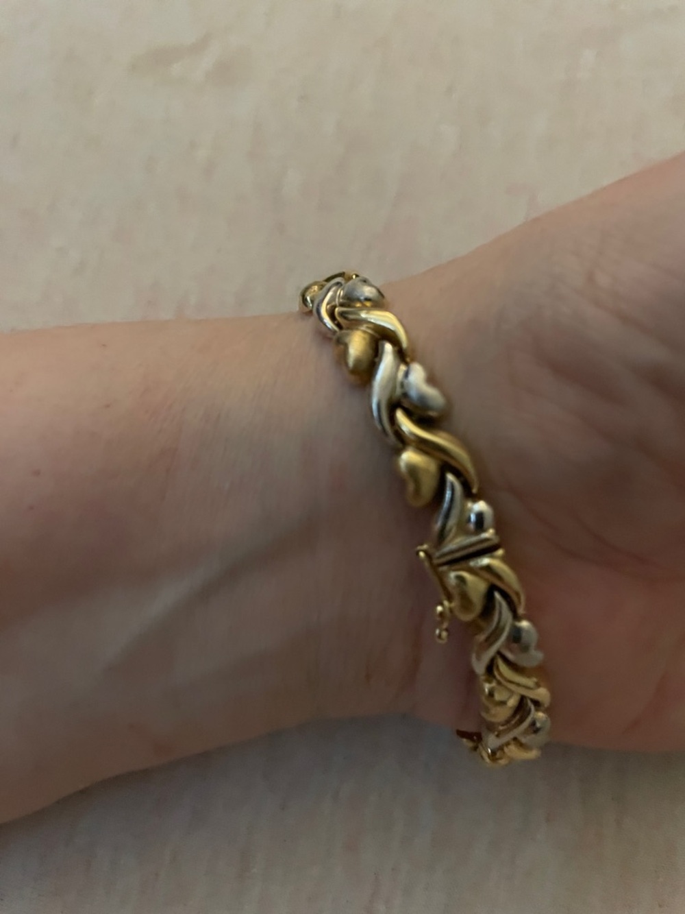 7" Two-Tone Chain Link Bracelet - Stamped FCL 14k Gold & Silver - Picture 6 of 8